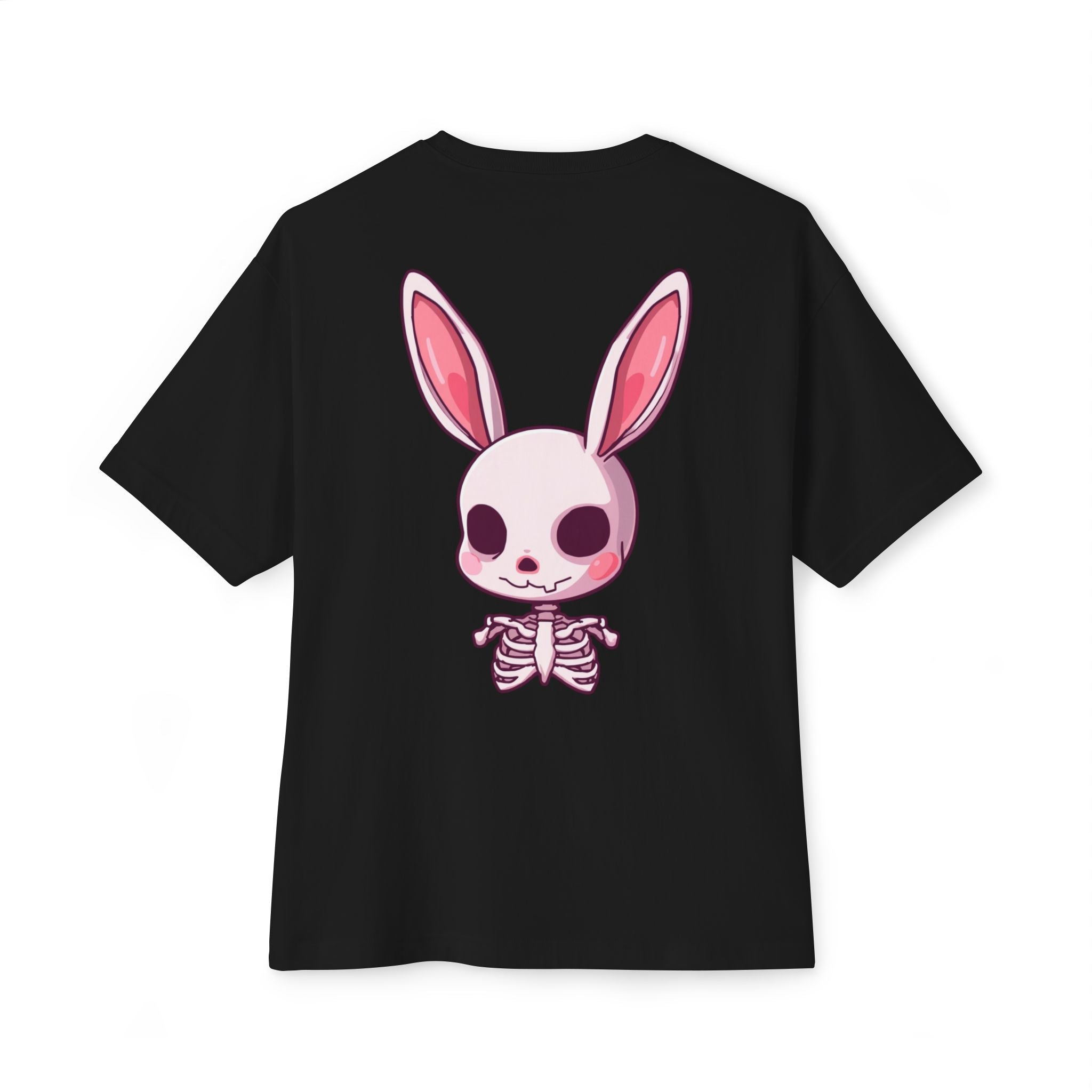 Rotting Rabbit Graphic Tee — Gothic Bunny Skeleton Oversized T‑Shirt